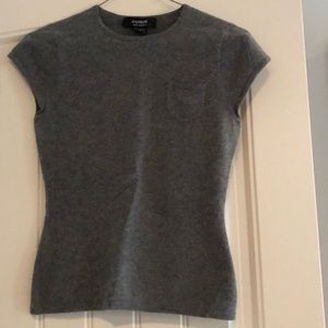 100% cashmere shirt sleeve sweater
